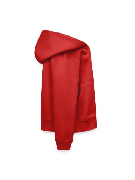 Sweat Premium à capuche enfant bio - rouge - Droite