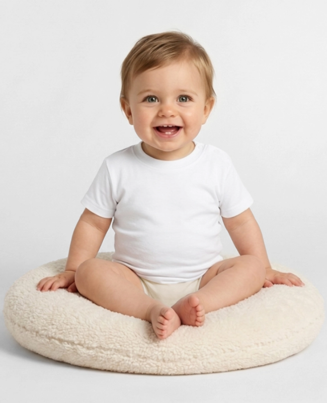Ekologisk T-shirt med rund hals baby Fram - center