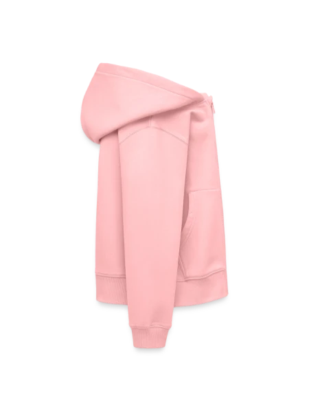 Sweat Premium à capuche zippé enfant bio - rose - Droite