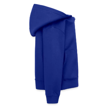 Kids Premium Organic Zip-up Hoodie - royal blue - Right - AI Model Kid Male (0cm)