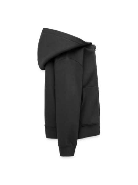 Sweat Premium à capuche zippé enfant bio - noir - Droite