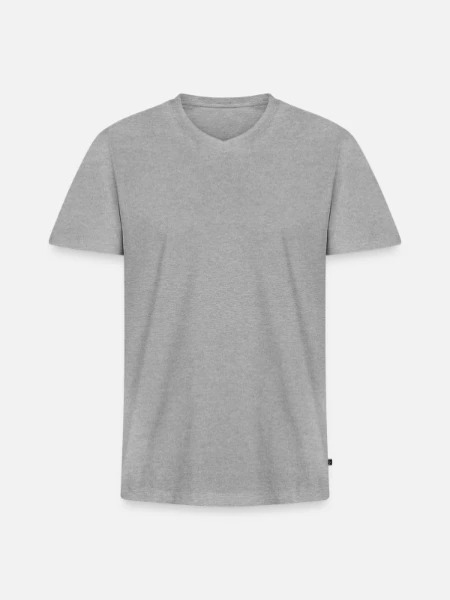 Maglietta ecologica premium da uomo con scollo a V - grigio melange - Fronte