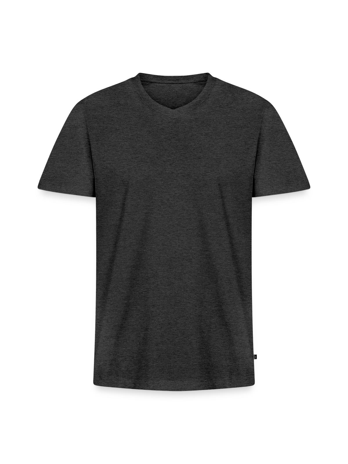Men's Premium Organic T-shirt with V-neck - heather anthracite - Front
