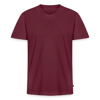 Men's Premium Organic T-shirt with V-neck - burgundy - Front
