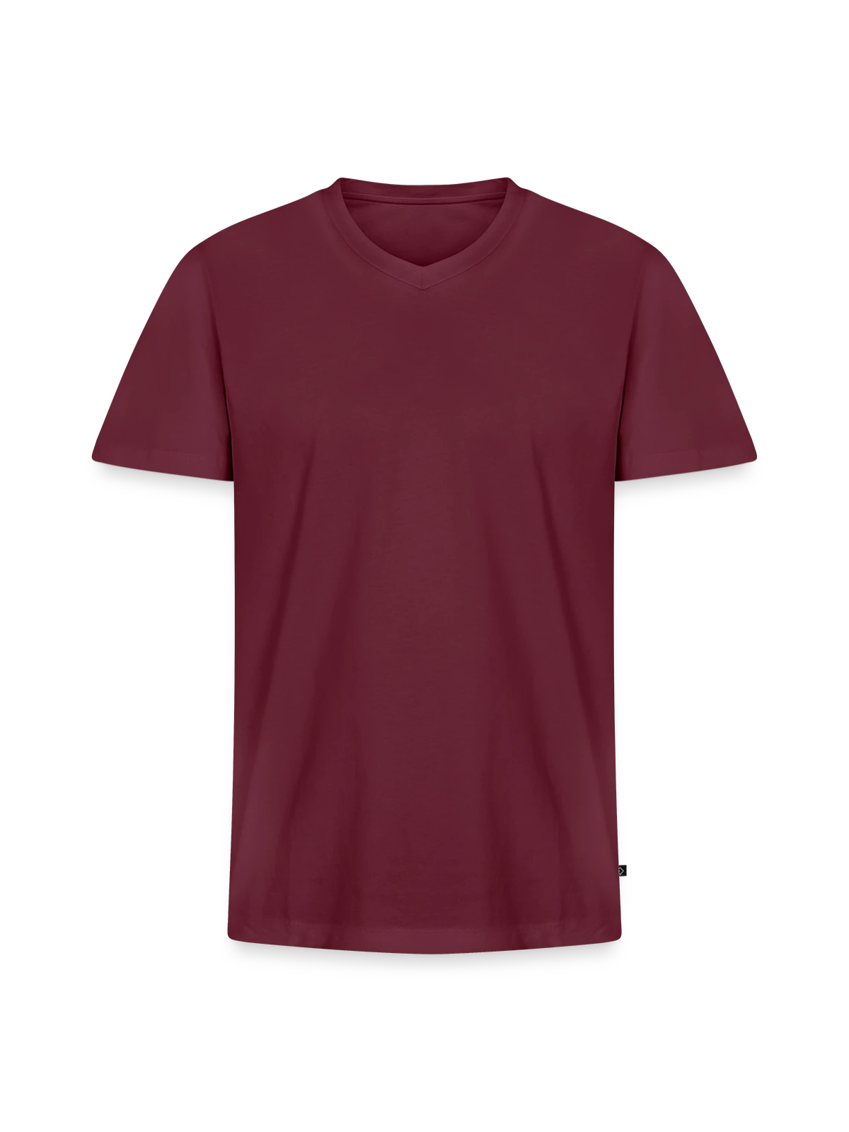 Men's Premium Organic T-shirt with V-neck - burgundy - Front