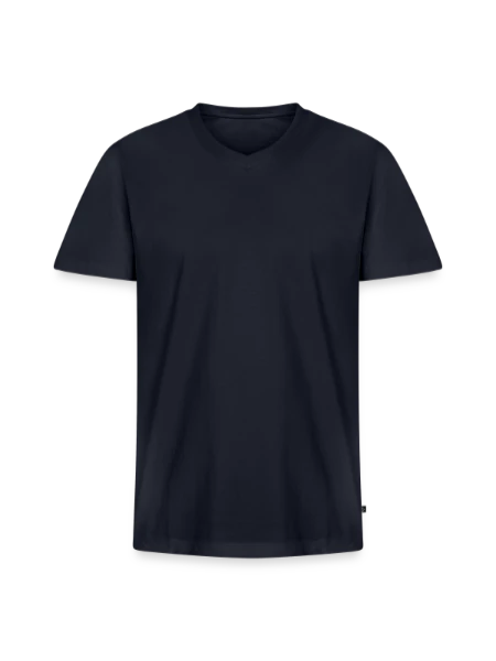 Men's Premium Organic T-shirt with V-neck - navy - Front