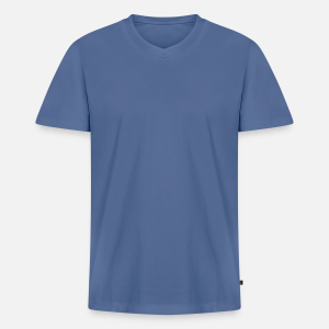 Männer Premium Bio T-Shirt mit V-Ausschnitt-Taubenblau
