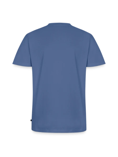 Maglietta ecologica premium da uomo con scollo a V - grigio-azzurro - Retro