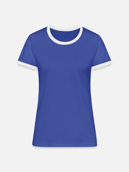 Women's Ringer T-Shirt - blue/white - Front