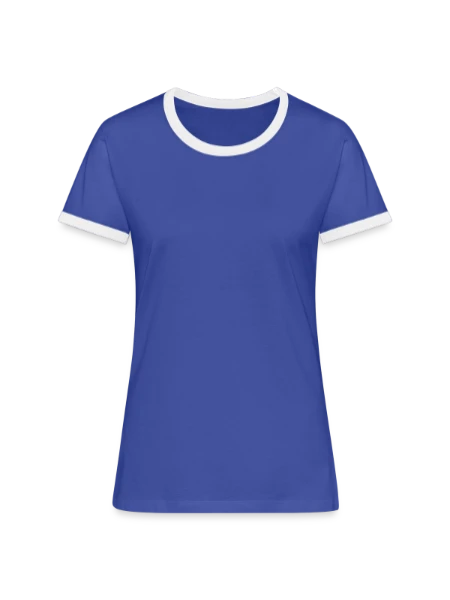 Frauen Kontrast-T-Shirt - Blau/Weiß - Vorne