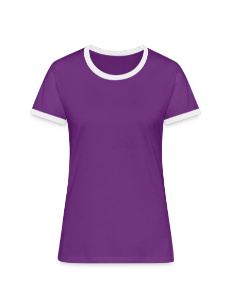 Women's Ringer T-Shirt - purple/white - Front