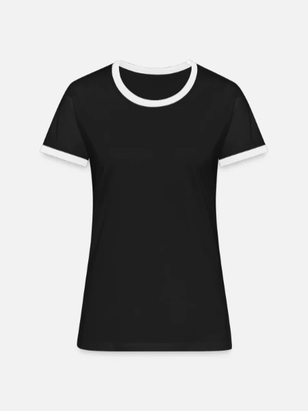 T-shirt contrasté Femme - noir/blanc - Devant