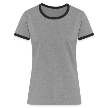 Women's Ringer T-Shirt - heather grey/black - Front - Selfina (174cm)