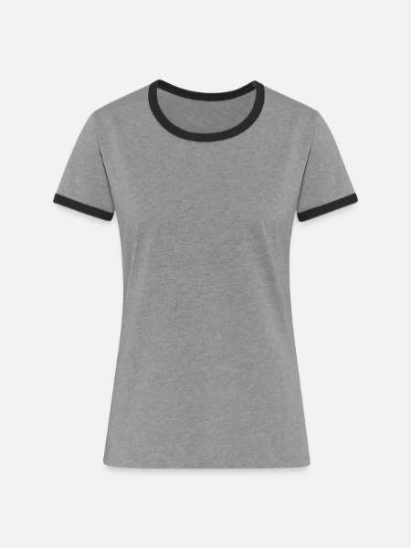 Women's Ringer T-Shirt - heather grey/black - Front
