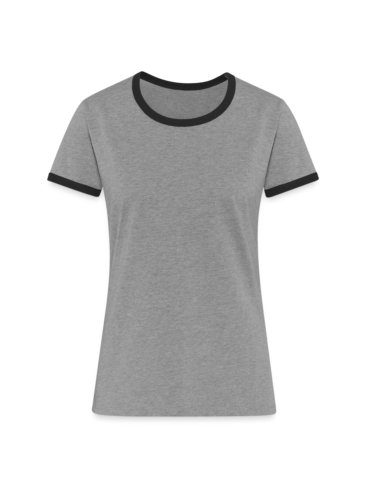 Women's Ringer T-Shirt - heather grey/black - Front