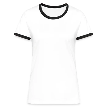Dame kontrast-T-shirt - hvid/sort - Foran - Selfina (174cm)