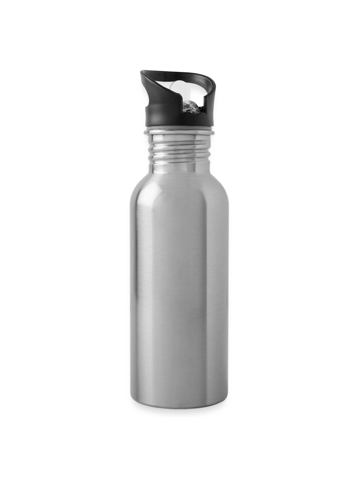Water bottle with straw - silver - Right