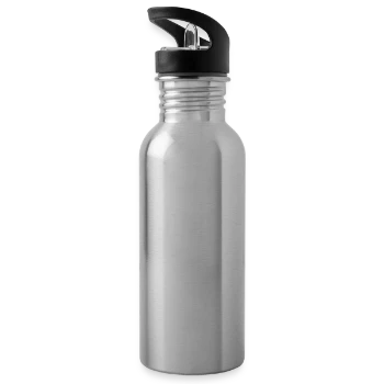 Gourde avec paille intégrée - argent clair - Gauche
