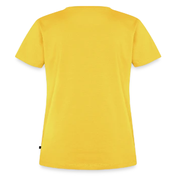Premium økologisk T-shirt til kvinder - sol-gul - Bagpå - AI Model Female 172 dark (172cm)