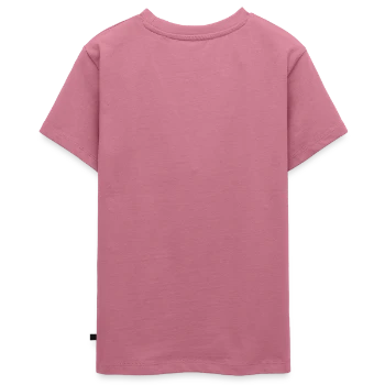 T-shirt Premium bio Ado - mauve - Dos - AI Model Teenager Male light (155cm)