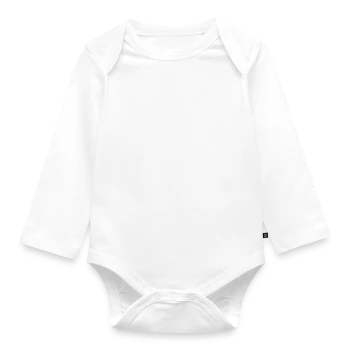 Organic Longsleeve Baby Bodysuit - white - Front