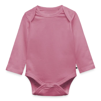 Organic Longsleeve Baby Bodysuit - mauve - Front