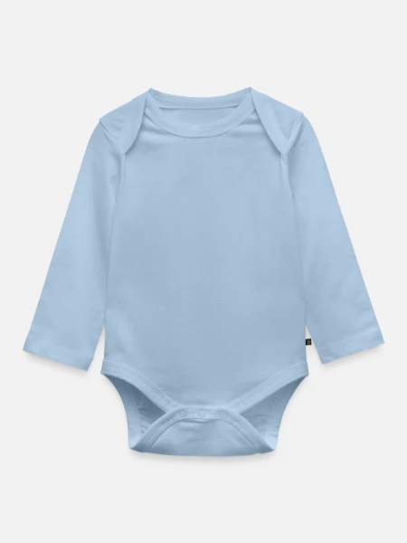 Body Bébé bio manches longues - bleu clair - Devant