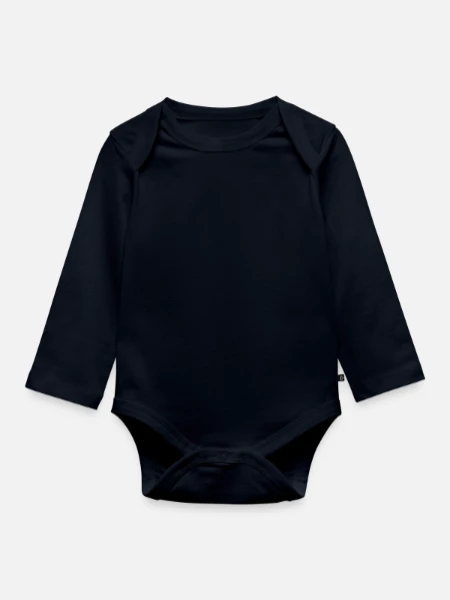 Body Bébé bio manches longues - bleu marine - Devant