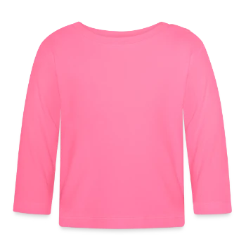 T-shirt manches longues bio Bébé - rose azalée - Devant