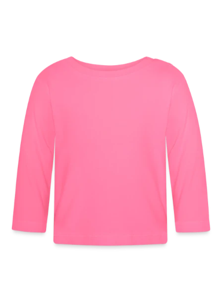 T-shirt manches longues bio Bébé - rose azalée - Devant