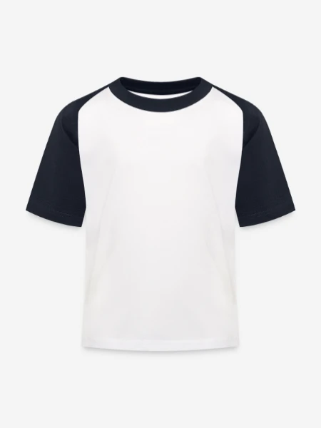 Kinder Baseball T-Shirt - Weiß/Navy - Vorne