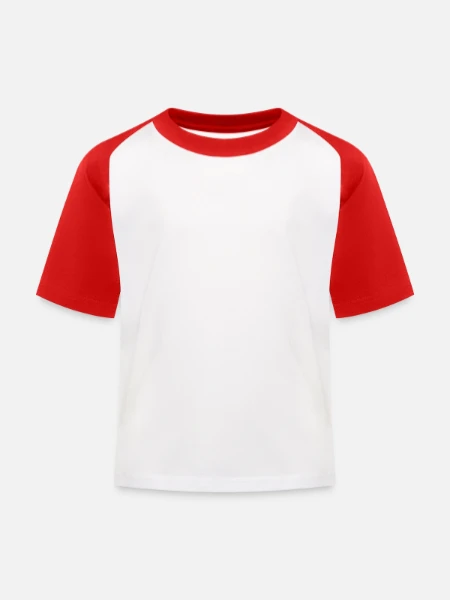 Kids' Baseball T-Shirt - white/red - Front