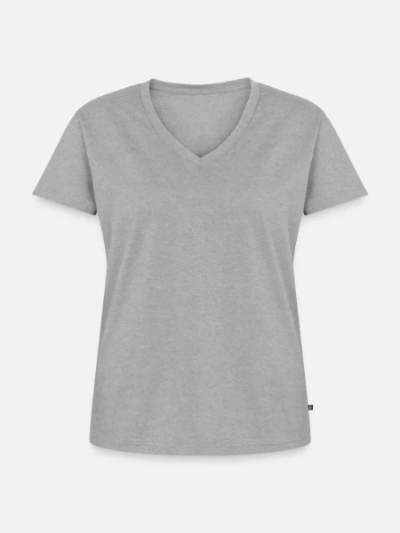 Women's Premium Organic V-neck T-shirt - heather grey - Front