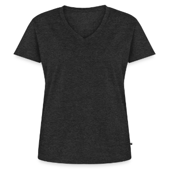 Women's Premium Organic V-neck T-shirt - heather anthracite - Front - AI Model Female 172 light (172cm)