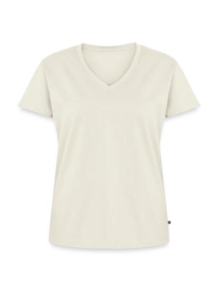 Frauen Premium Bio T-Shirt mit V-Ausschnitt - Naturweiß - Vorne