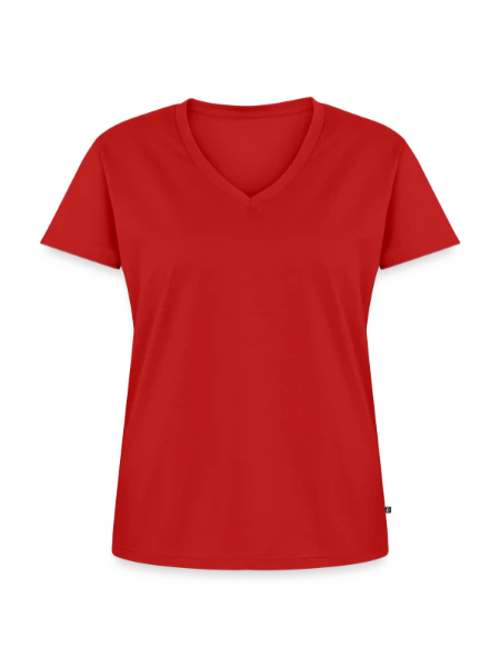 Women's Premium Organic V-neck T-shirt - red - Front