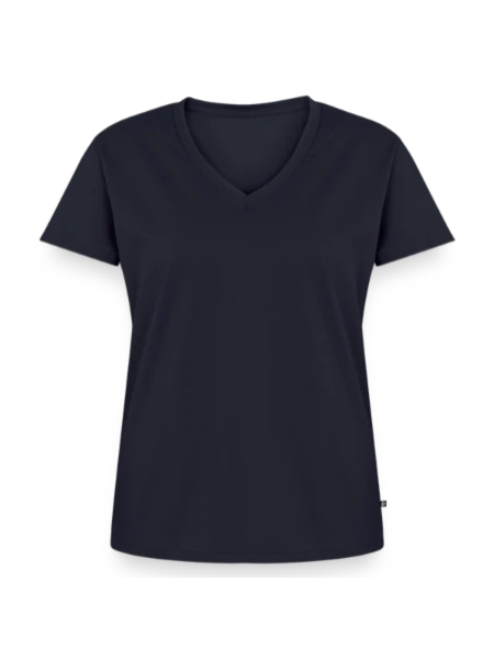 Women's Premium Organic V-neck T-shirt - navy - Front