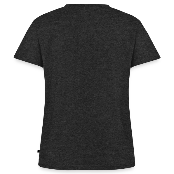 Women's Premium Organic V-neck T-shirt - heather anthracite - Back - AI Model Female 172 light (172cm)