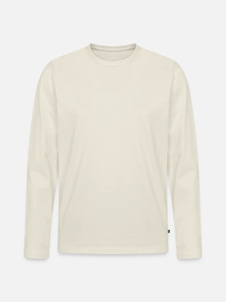 Men's Premium Organic Long Sleeve Shirt - off white - Front