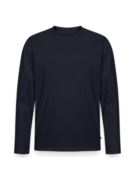 Men's Premium Organic Long Sleeve Shirt - navy - Front