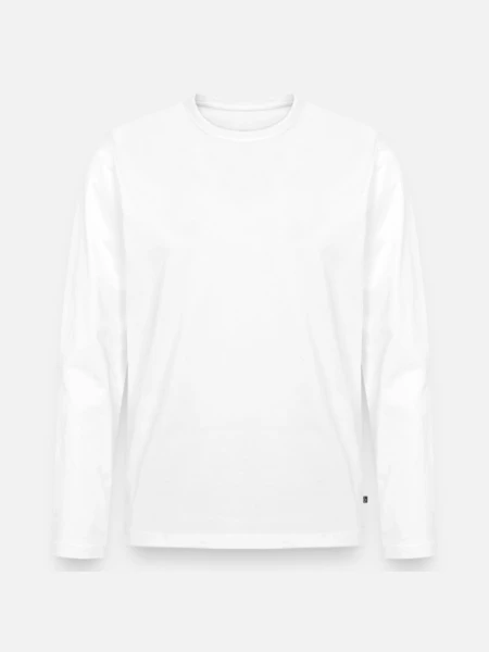 Männer Premium Bio Langarmshirt - Weiß - Vorne