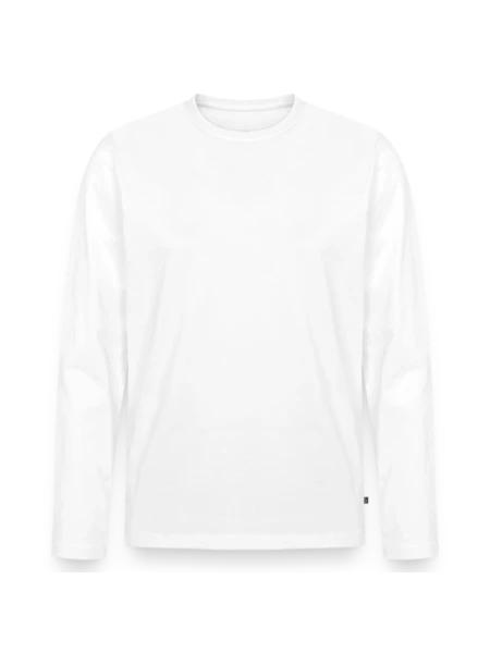 T-shirt manches longues Premium bio Homme - blanc - Devant