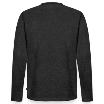 Männer Premium Bio Langarmshirt - Anthrazit meliert - Hinten - Nico (187cm)