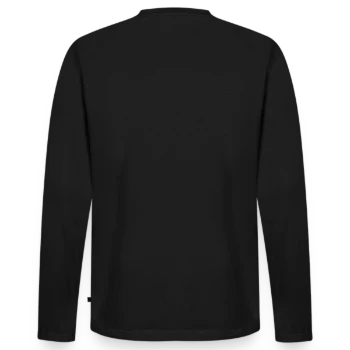 Männer Premium Bio Langarmshirt - Schwarz - Hinten - Nico (187cm)