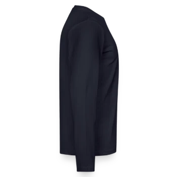 Männer Premium Bio Langarmshirt - Navy - Rechts - Nico (187cm)