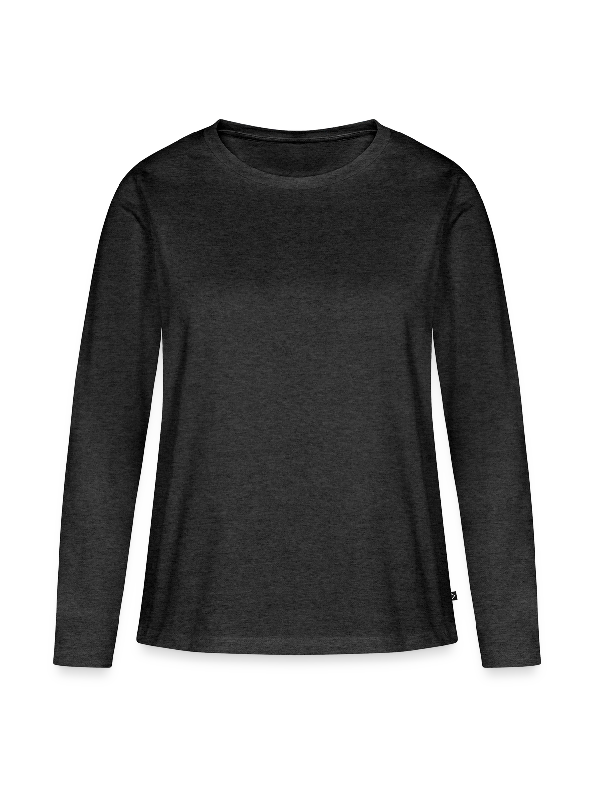 Frauen Premium Bio Langarmshirt - Anthrazit meliert - Vorne