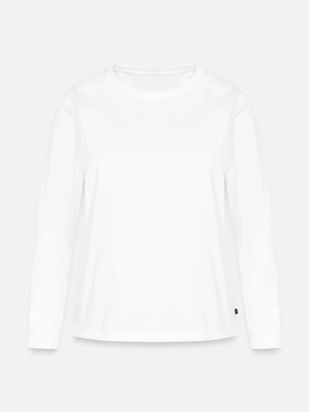 Frauen Premium Bio Langarmshirt - Weiß - Vorne