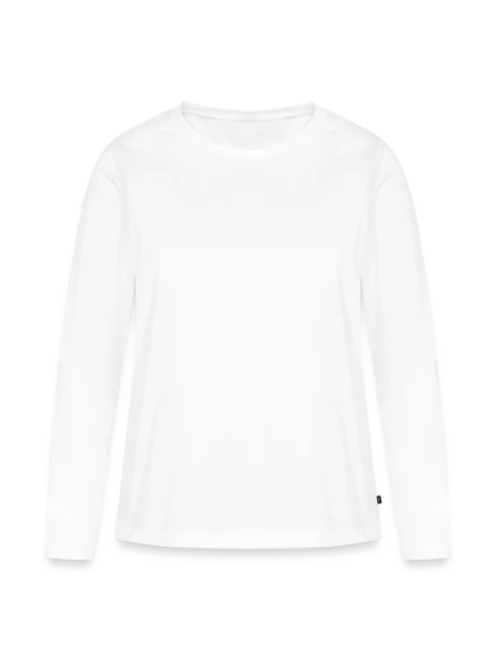 Frauen Premium Bio Langarmshirt - Weiß - Vorne