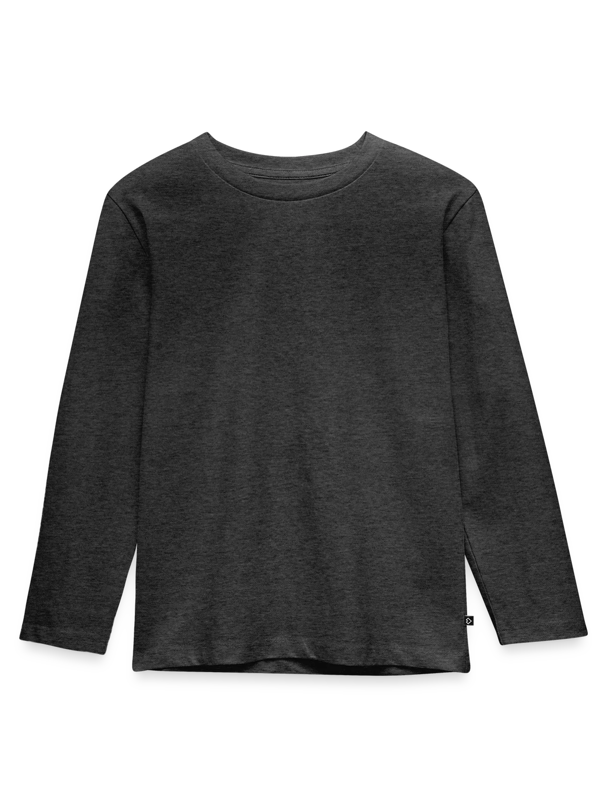 Kinder Premium Bio Langarmshirt - Anthrazit meliert - Vorne