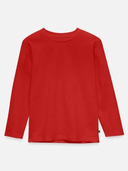Kinder Premium Bio Langarmshirt - Rot - Vorne